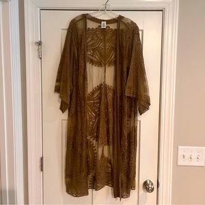 Final price TIME & TRU Olive green sheer lace kimono size XXL-XXXL